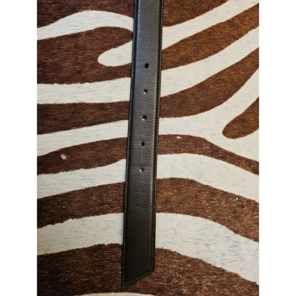 Vintage PALOMA PICASSO Black Leather Belt X Gold 1.5" Sz M/75 Made in Italy - Picture 8 of 10